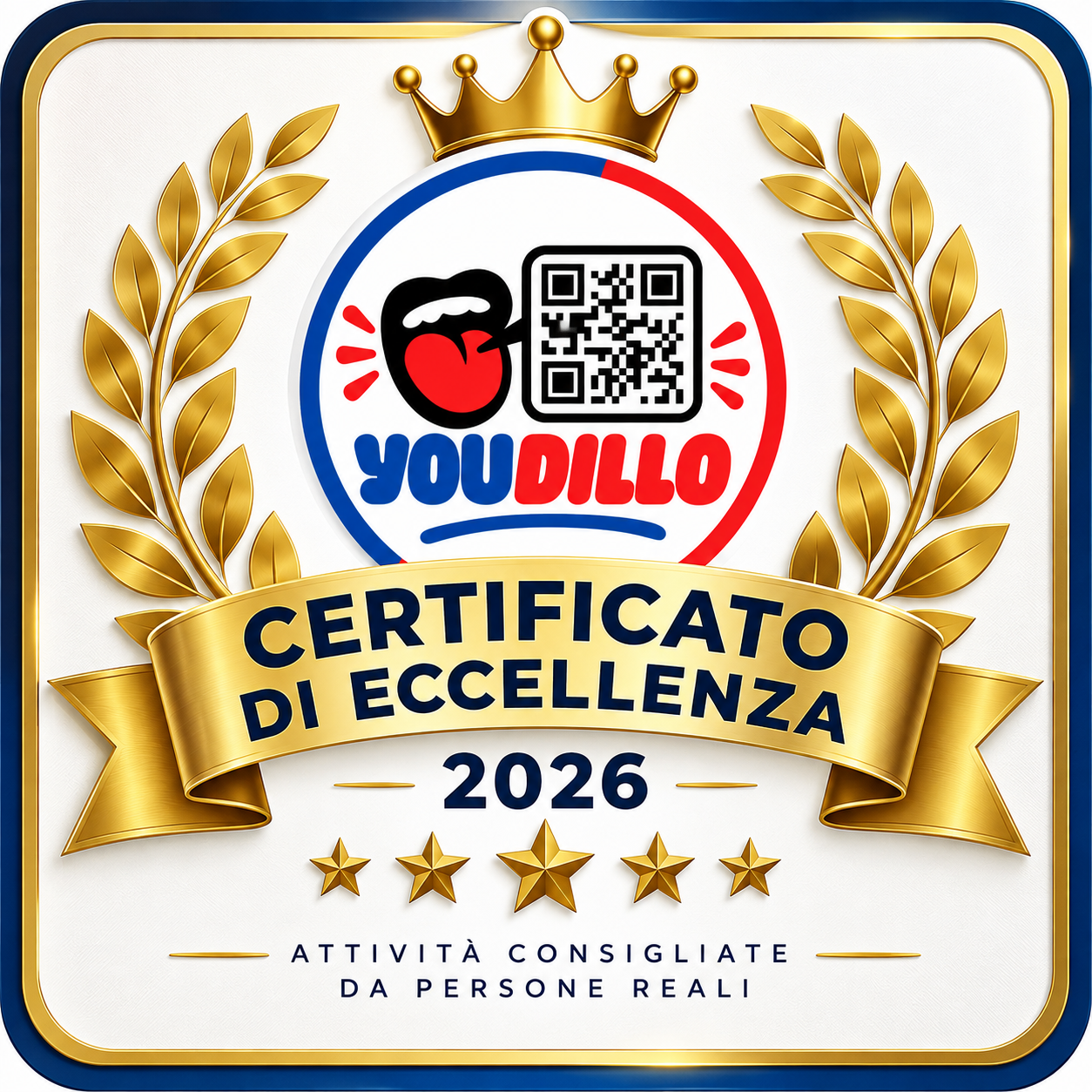 Certificato di Eccellenza interno Youdillo destinato alle attività ammesse nel circuito